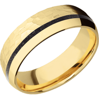 10K Yellow Gold + Hammer , Polish Finish