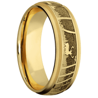 14K Yellow Gold + Satin , Satin Finish