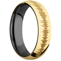 14K Yellow Gold + Polish Finish + Zirconium