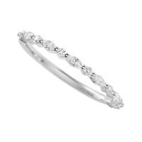 14K White Gold band with 7 Round and 6 Marquise Lab Grown Diamond having TCW-.28