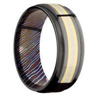 Tantalum Noir + Polish , Satin Finish + Titanium Damascus