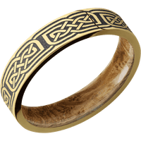 10K Yellow Gold + Polish Finish + Whiskey Barrel