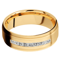 14K Yellow Gold + Satin , Satin Finish
