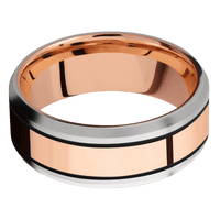 10K White Gold + Bead , Bead Finish + 14K Rose Gold