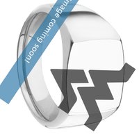 Medium Cushion signet ring (14x14mm) in 14K White Gold, with a Wide style band and a West Virginia Flying WV engraving.