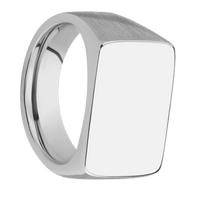 Large Horizontal Rectangle signet ring (20x14.5mm) in Cobalt Chrome, with a Wide style band.