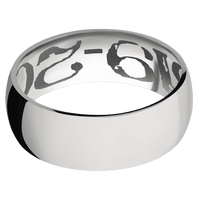 8mm wide Domed Titanium Ring with Polish Finish / None Interior Pattern