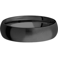 6mm wide Domed Black Titanium Ring with Angle Satin Finish