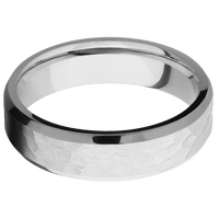 6mm wide Beveled Palladium Silver Ring with Hammer Finish