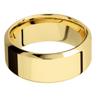 9mm wide High Bevel 22k Yellow Gold Ring with Polish Finish