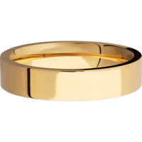 5mm wide Flat 14k Yellow Gold Ring with Polish Finish