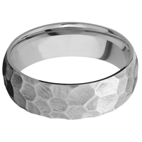 7mm wide Domed Titanium Ring with Rock Finish