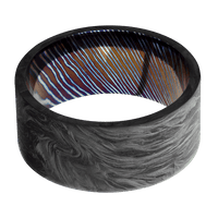 10mm wide Flat Forged Carbon Fiber Ring / Kuro-Ti Sleeve