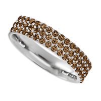 Clarissa Style 10k White Gold Ring / Half Eternity .825 TCW of Chocolate Diamonds / Size 5.25