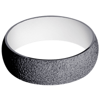7mm wide Domed Tantalum Ring with Stipple Finish / Snow White Cerakote Sleeve