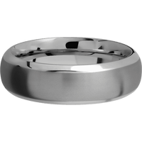 7mm wide Domed Bevel Titanium Ring with Sand Blast Finish