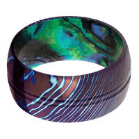 10mm wide Domed Center Round Kuro-Ti Ring with Satin Etched Kuro-Ti Finish / Abalone Sleeve
