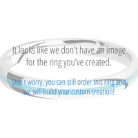 3mm wide Domed 10k White Gold Ring with Polish Finish / One 1mm Centered Turquoise Inlay / Bear Moose Deer Mountain Interior Pattern