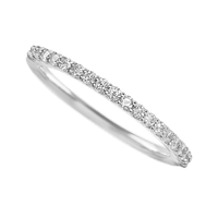 Adelaide Style 10k White Gold Ring / Half Eternity .315 TCW of White Lab Diamonds / Size 6.5