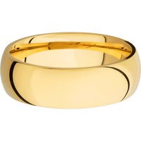 7mm wide Domed 14k Yellow Gold Ring with Polish Finish
