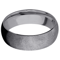 7mm wide Domed Tantalum Ring with Distressed Finish