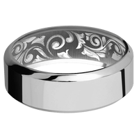 8mm wide High Bevel Titanium Ring with Polish Finish / None Interior Pattern