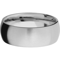 8mm wide Domed Titanium Ring with Satin Finish