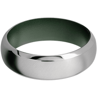 7mm wide Domed Bevel Titanium Ring with Angle Satin Finish / Highland Green Cerakote Sleeve