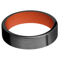 6mm wide Flat Black Zirconium Ring with Satin Finish / Hunter Orange Cerakote Sleeve