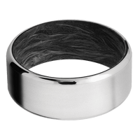 9mm wide Beveled Inconel Ring with Bead Blast Finish / Forged Carbon Fiber Sleeve