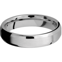5mm wide Beveled 10k White Gold Ring with Satin Finish