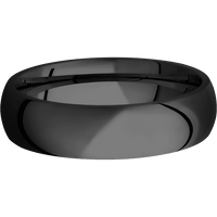 6mm wide Domed Black Titanium Ring with Polish Finish