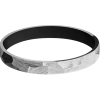 3mm wide Flat Cobalt Chrome Ring with Rock Finish / Black Cerakote Sleeve