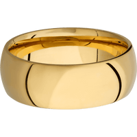 8mm wide Domed 14k Yellow Gold Ring with Polish Finish