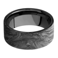 9mm wide Flat Forged Carbon Fiber Ring / Black Titanium Sleeve