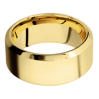 10mm wide High Bevel 22k Yellow Gold Ring with Bead Blast Finish / Kings Field Camo Sleeve