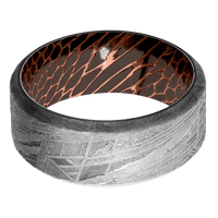 9mm wide High Bevel Meteorite Ring / Darkened Superconductor Sleeve