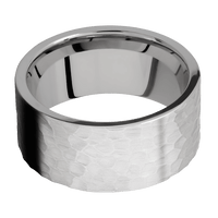 10mm wide Flat Titanium Ring with Hammer Finish