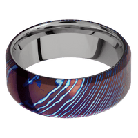 8mm wide Beveled Kuro-Ti Ring with Polish Kuro-Ti Finish / Titanium Sleeve