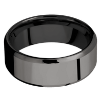 8mm wide Beveled Darkened Tantalum Ring with Polish Finish / Black Titanium Sleeve