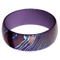 8mm wide Domed Kuro-Ti Ring with Polish Kuro-Ti Finish / Wild Purple Cerakote Sleeve