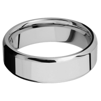 7mm wide Beveled Palladium Silver Ring with Polish Finish