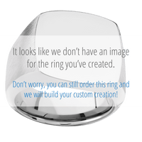 Cushion Titanium Signet Ring / Satin Ring Finish and Polish Signet Finish / Tigers Eye Inlay with Semi-Precious Polish Finish / Size 8