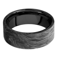 8mm wide Flat Forged Carbon Fiber Ring / Black Titanium Sleeve