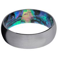 7mm wide Domed Tantalum Ring with Satin Finish / Abalone Sleeve