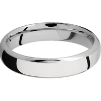 5mm wide Domed Bevel Cobalt Chrome Ring with Polish Finish / None Interior Pattern