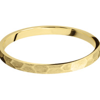 2mm wide DomedStandard Weight 10k Yellow Gold Ring with Rock Finish and  Finish
