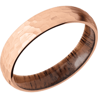 14K Rose Gold + Hammer Finish + Koa