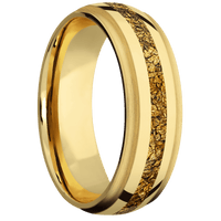 14K Yellow Gold + Polish , Satin Finish