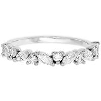 14K White Gold band with 7 Round and 6 Marquise Lab Grown Diamond having TCW-.81